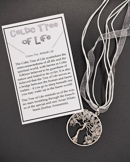 Celtic Tree of Life Necklace Rock Crystal