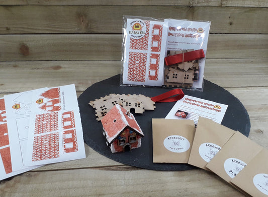 Build It Your Elf Gingerbread Cottage Tree Decoration Bauble Craft Kit