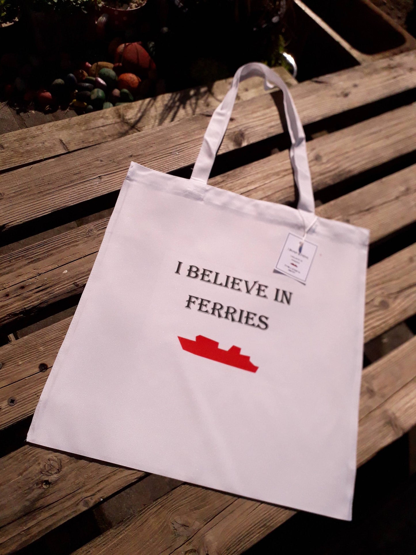 I Believe in Ferries, Made on Arran, Tote Bag