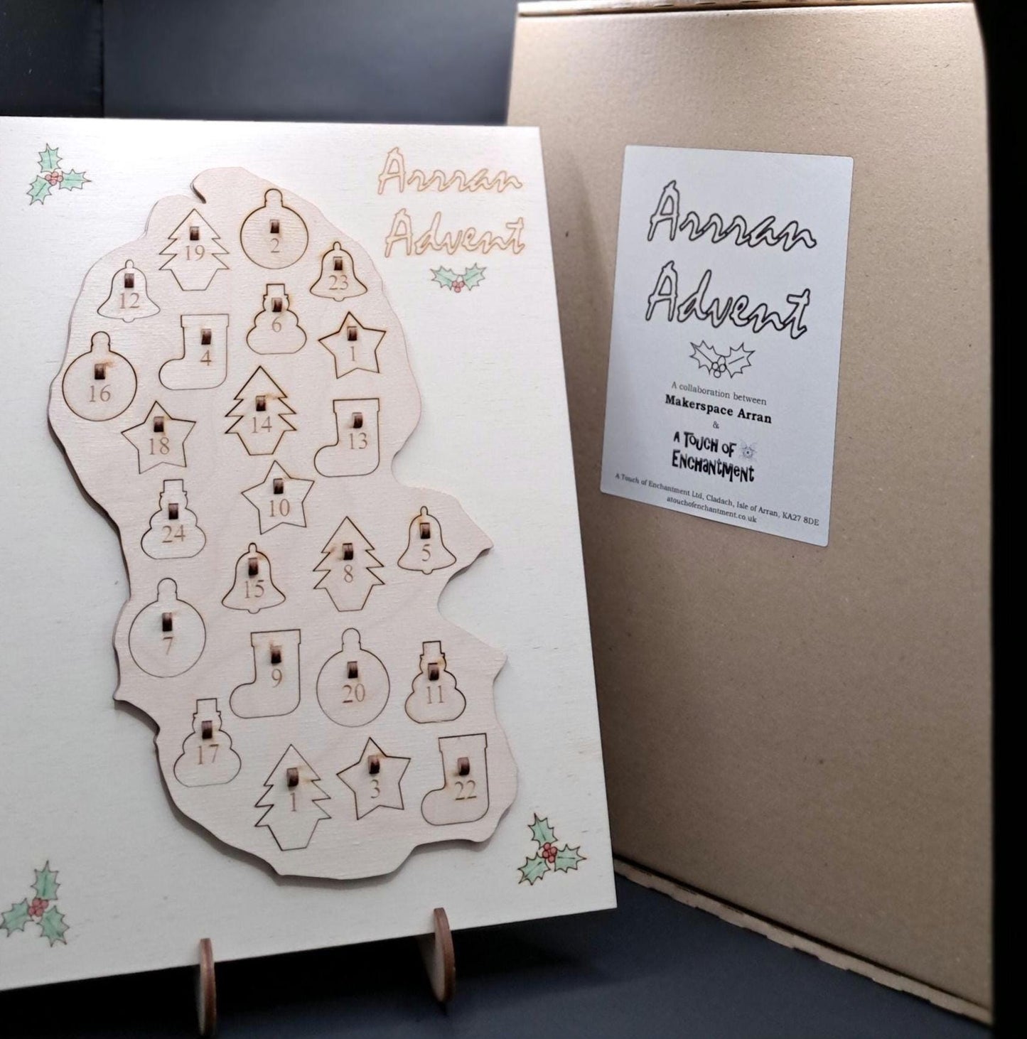 Arran Advent Calender, Christmas Countdown Isle of Arran, Scotland, Reusable