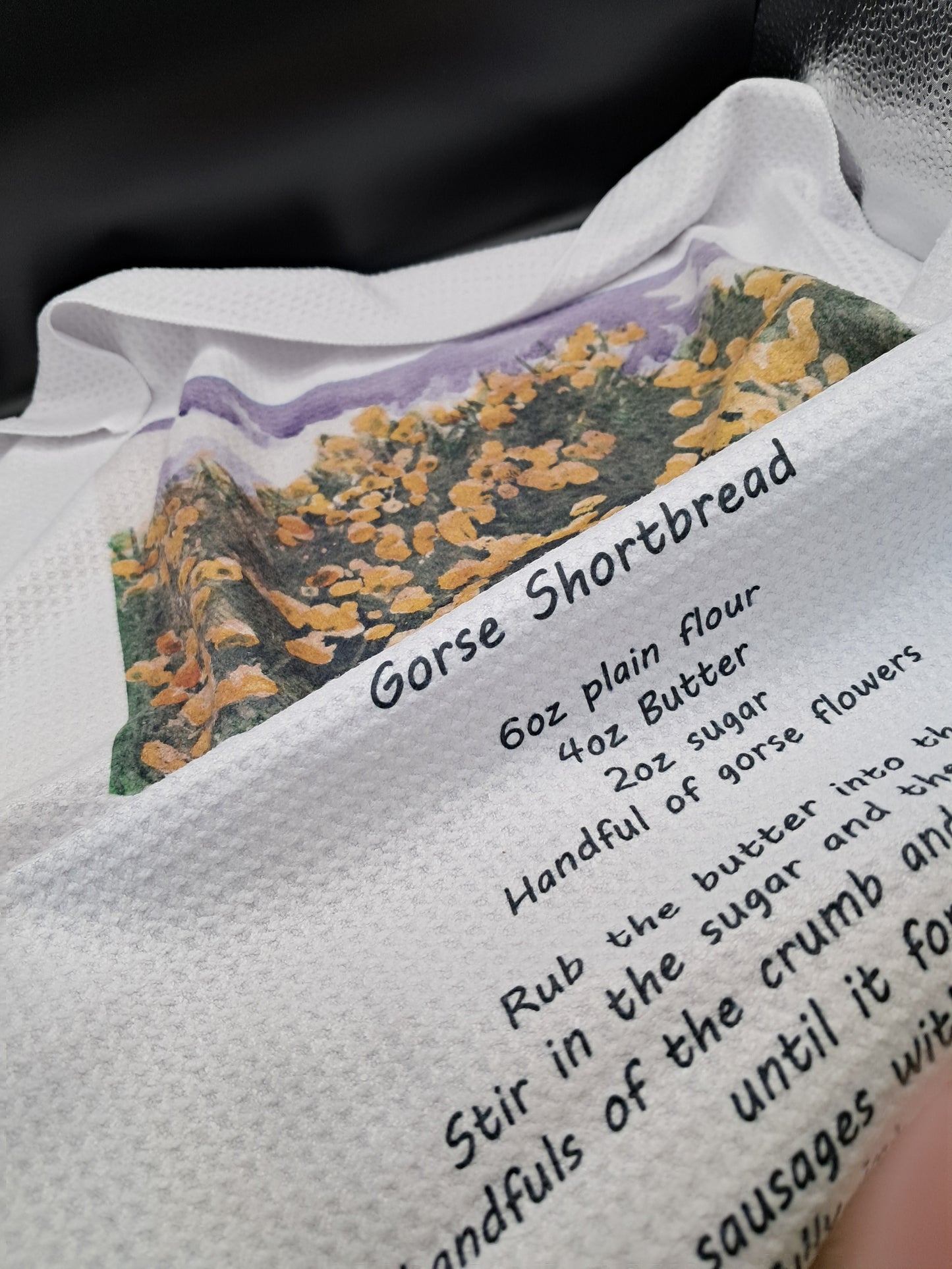Gorse Teatowel and recipe - Isle of Arran