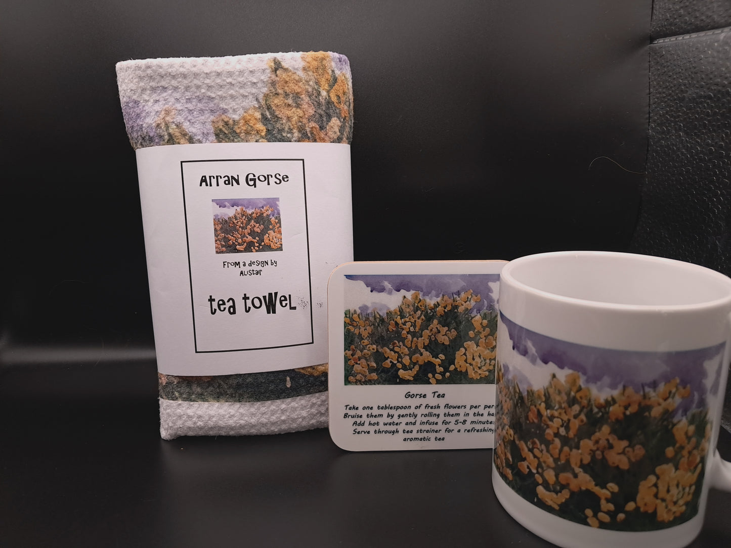 Gorse Teatowel and recipe - Isle of Arran