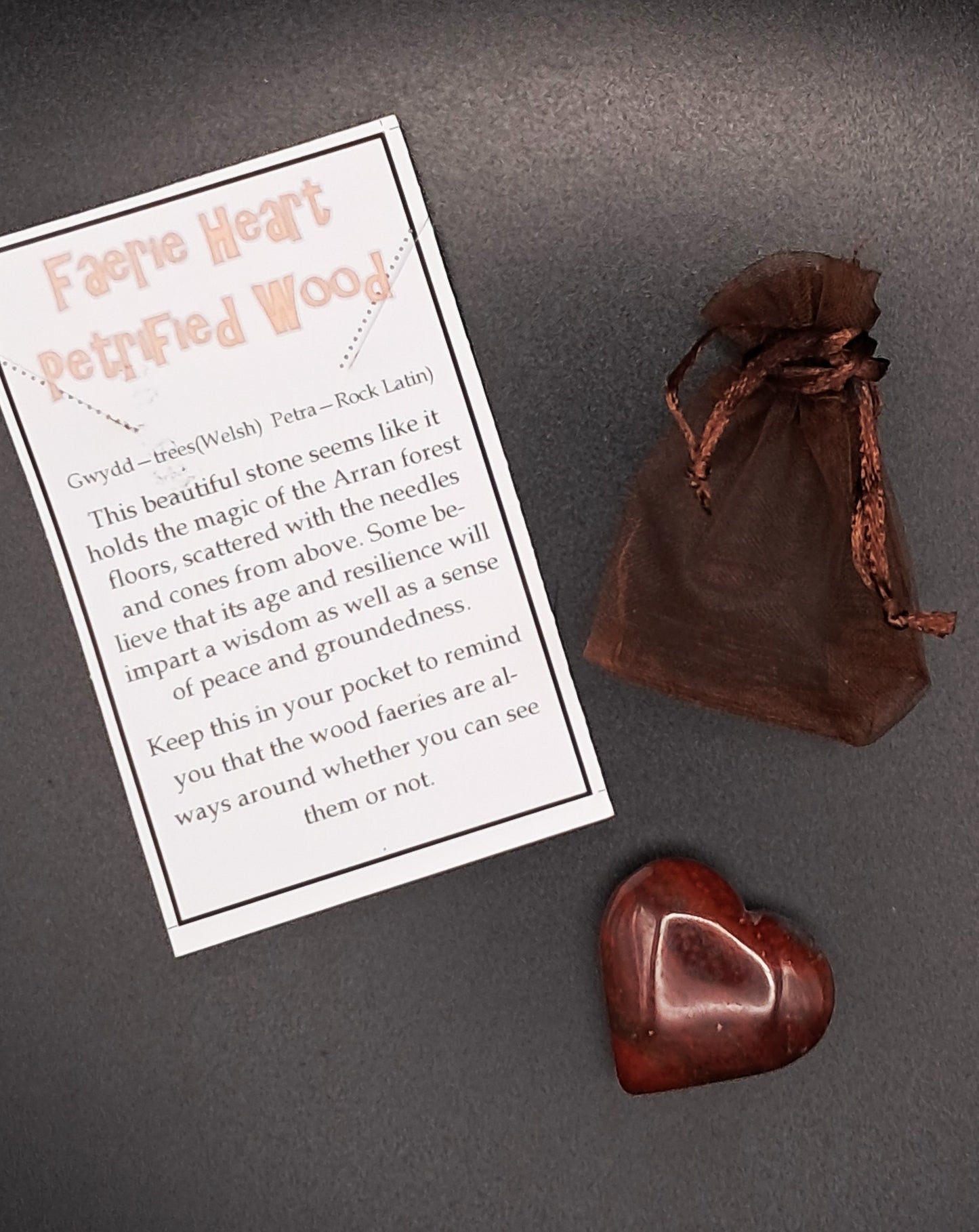 Faerie Heart Petrified Wood