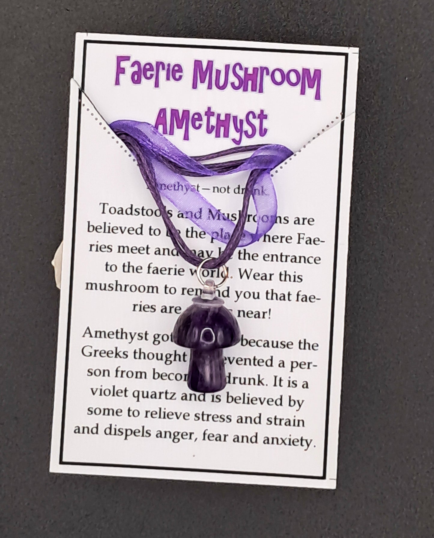 Faerie Mushroom Necklace Amethyst