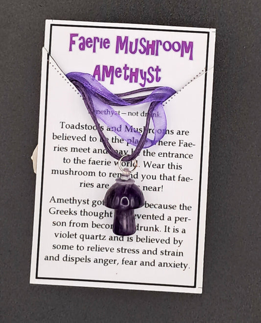 Faerie Mushroom Necklace Amethyst