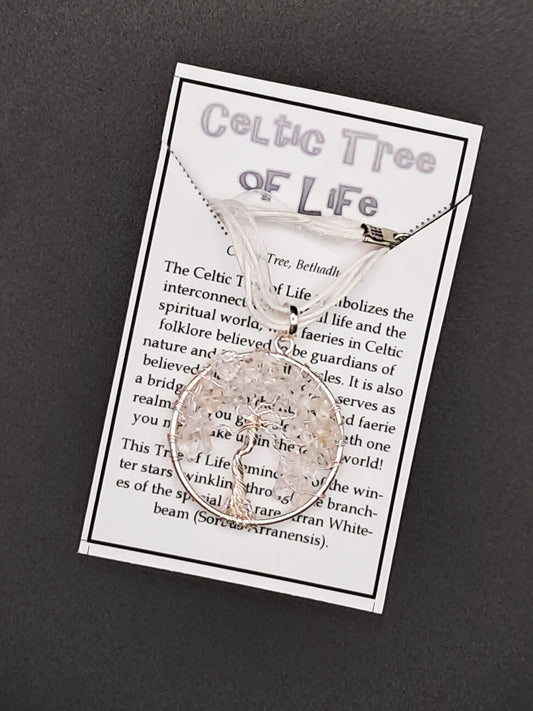 Celtic Tree of Life Necklace Rock Crystal