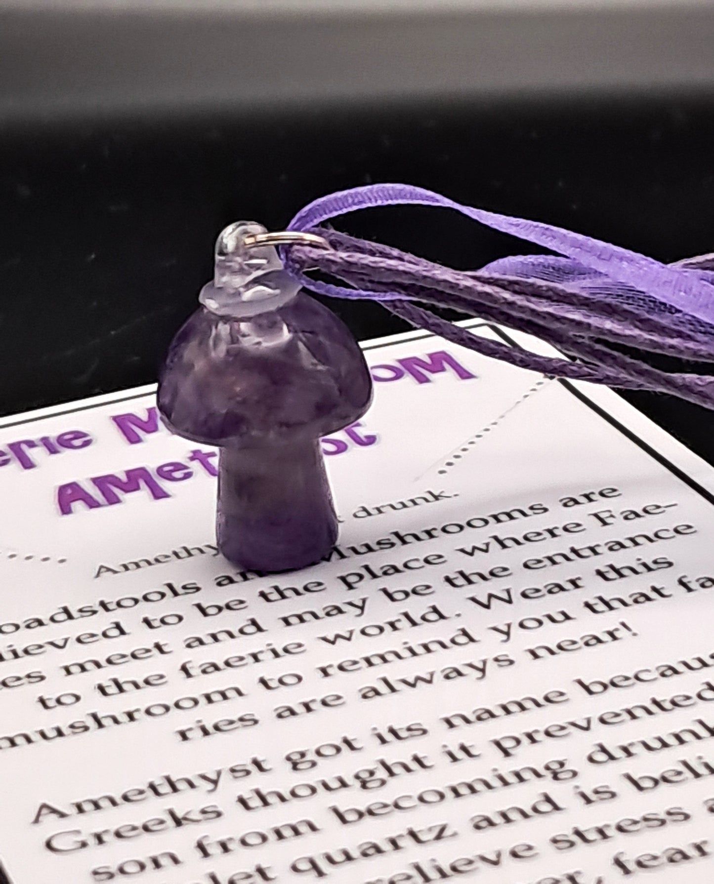Faerie Mushroom Necklace Amethyst