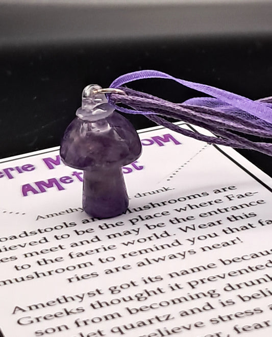 Faerie Mushroom Necklace Amethyst