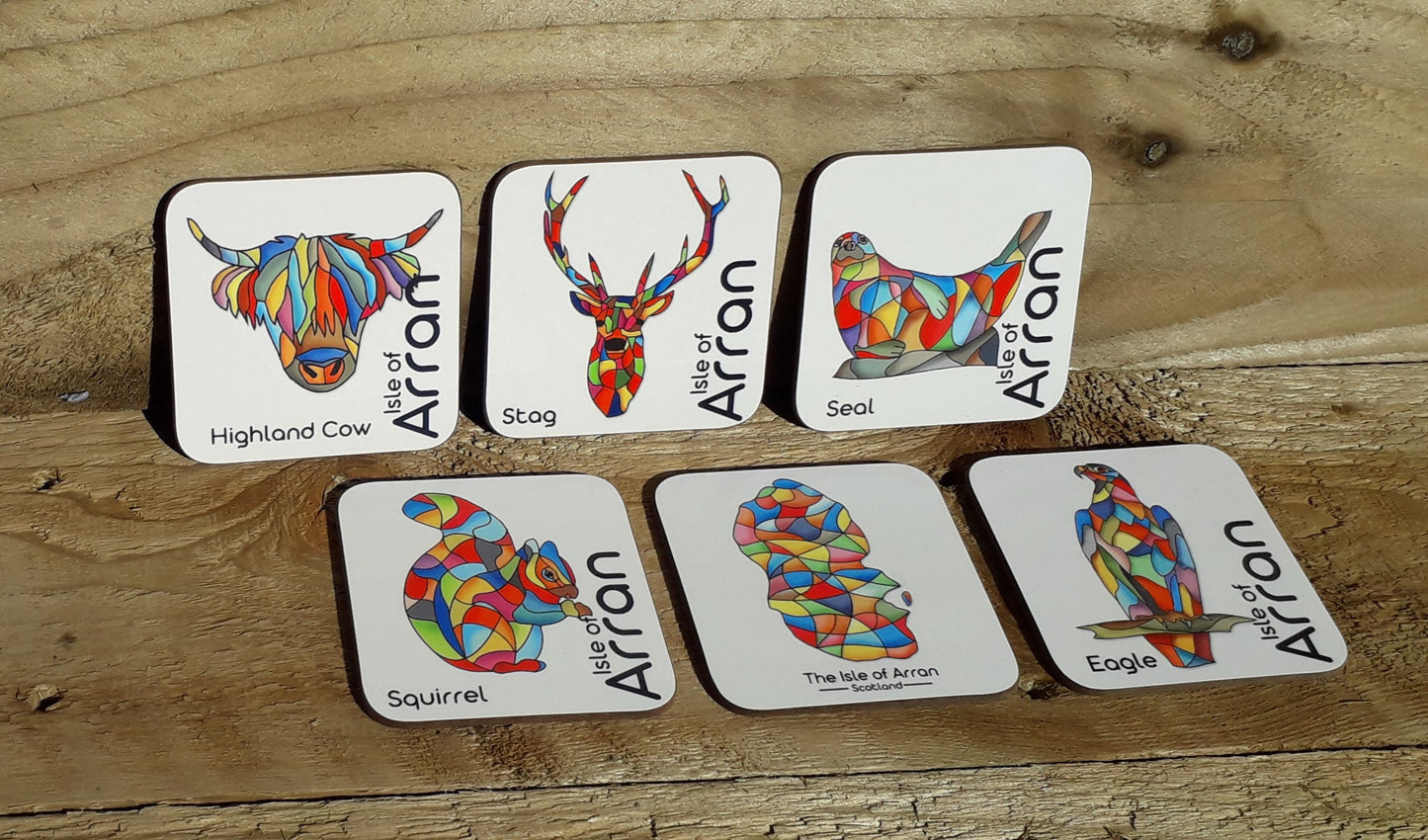 Arran Mosaic Coaster Set of 6 - Arran Animals