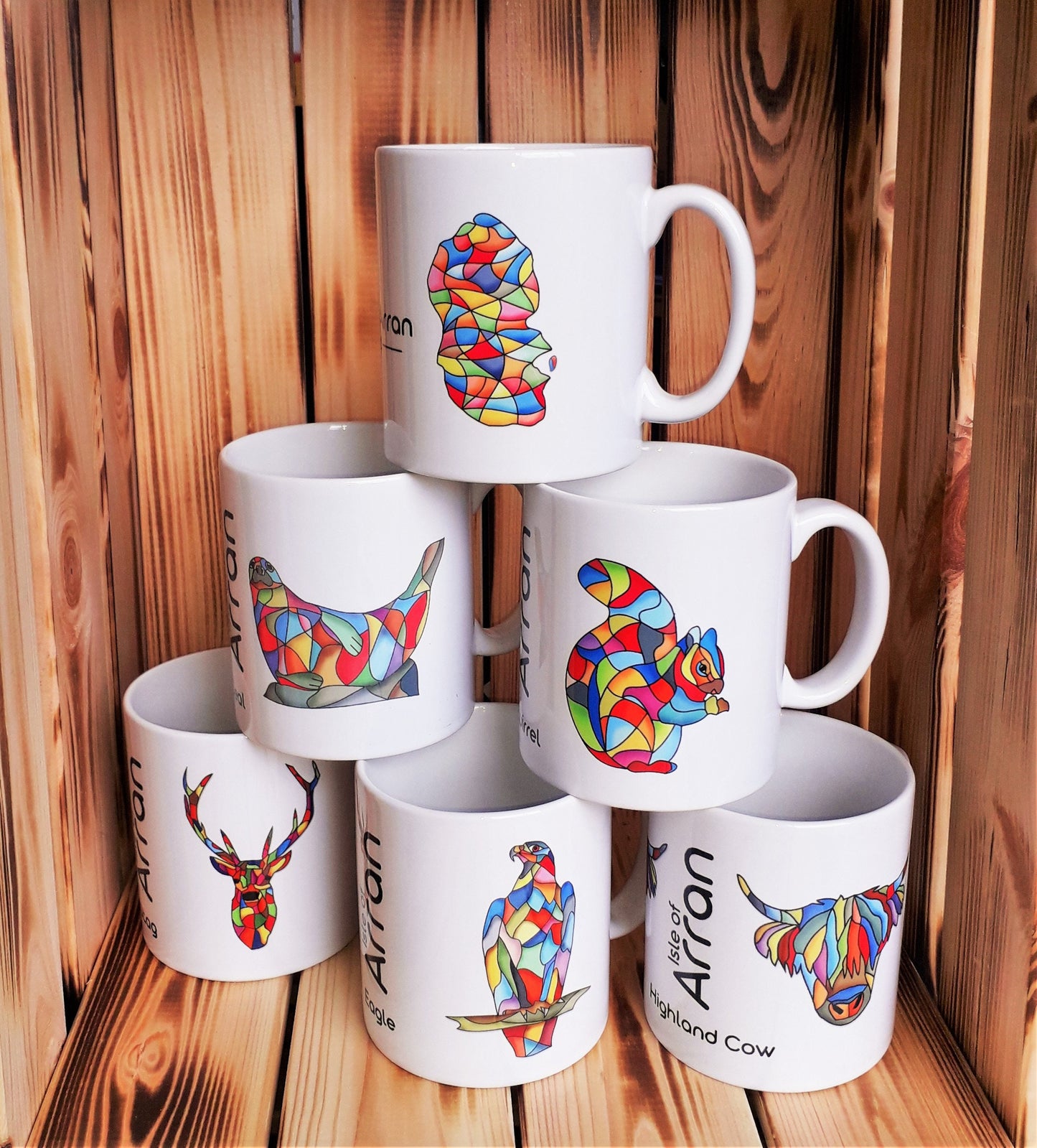 Arran Mosaic Mug - Arran Animals