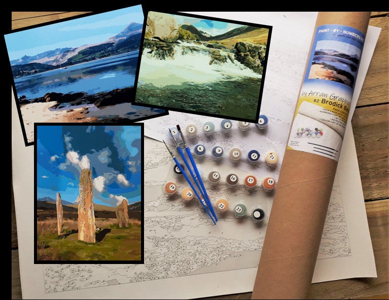 Brodick Bay, Machrie Moor, Glen Rosa Isle of Arran Scotland Paint by Numbers Kit