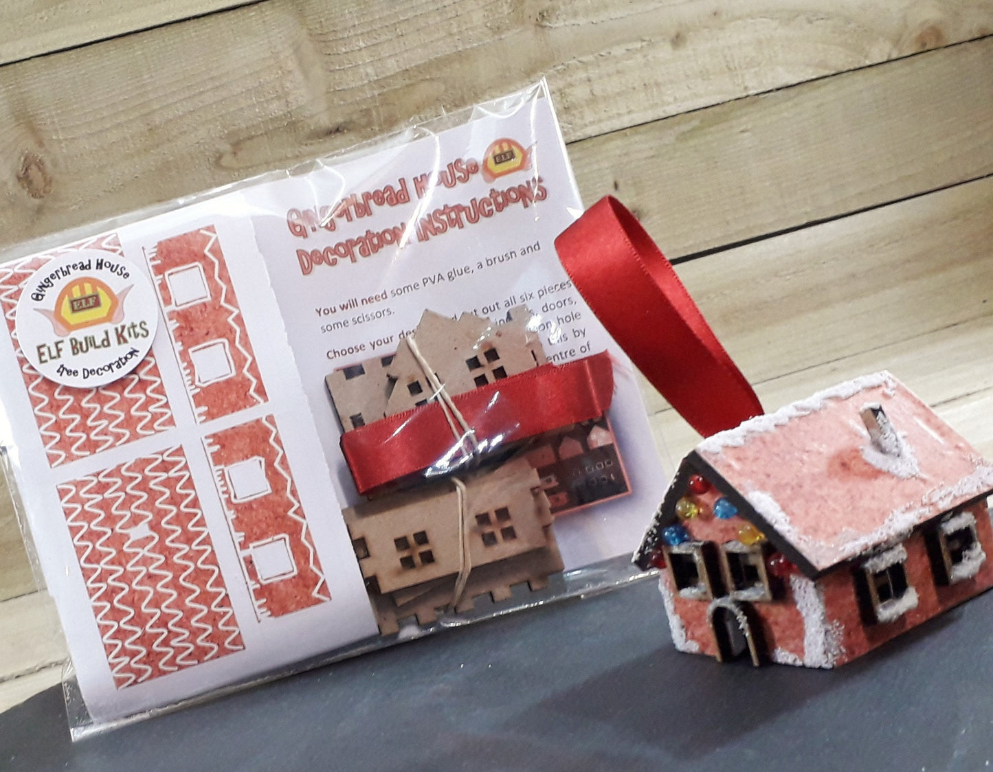 Build It Your Elf Gingerbread Cottage Tree Decoration Bauble Craft Kit