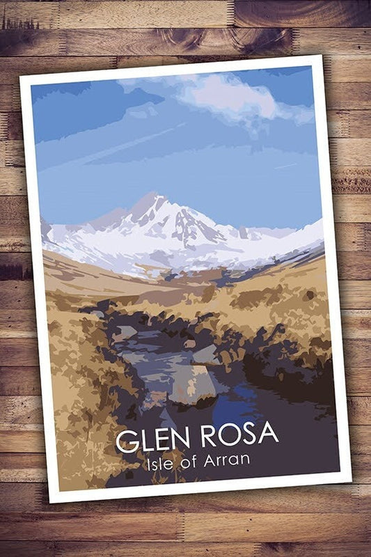 Glen Rosa, Arran Poster A3 Scotland, Mountain