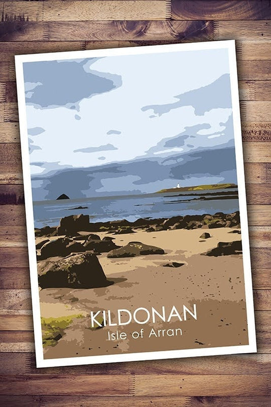 Kildonan, Pladda, Sea, Isle of Arran Scotland Poster A3