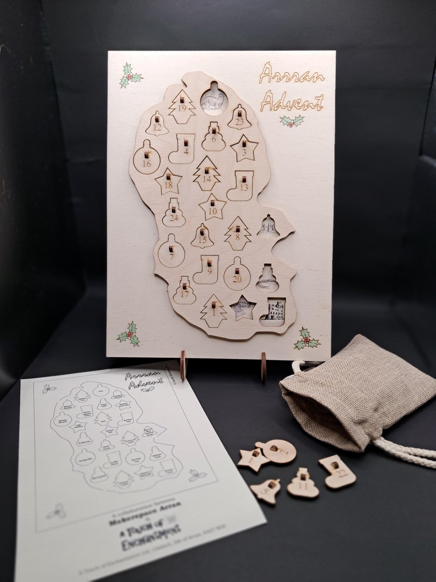 Arran Advent Calender, Christmas Countdown Isle of Arran, Scotland, Reusable